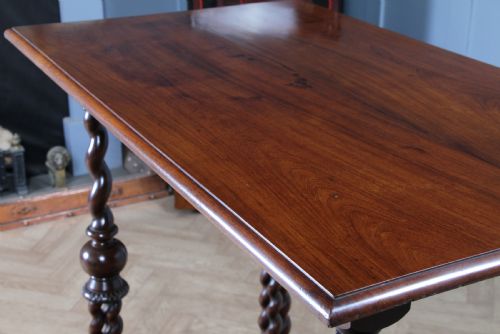 VICTORIAN ROSEWOOD HALL GALLERY TABLE C1870 RARE TRIPLE BARLEY TWIST 94CM HIGH - ADDITIONAL PHOTO 14
