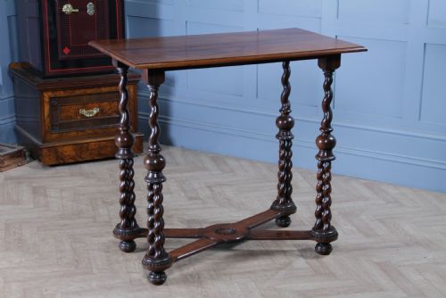 VICTORIAN ROSEWOOD HALL GALLERY TABLE C1870 RARE TRIPLE BARLEY TWIST 94CM HIGH - ADDITIONAL PHOTO 16
