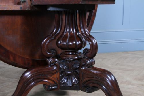 GRAND 45FT ANTIQUE EARLY VICTORIAN ROSEWOOD TILT TOP ROUND CENTRE DINING TABLE C1840 - ADDITIONAL PHOTO 9