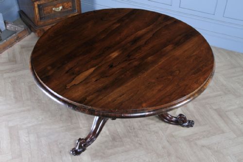 GRAND 45FT ANTIQUE EARLY VICTORIAN ROSEWOOD TILT TOP ROUND CENTRE DINING TABLE C1840 - ADDITIONAL PHOTO 14