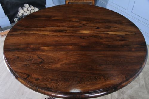 GRAND 45FT ANTIQUE EARLY VICTORIAN ROSEWOOD TILT TOP ROUND CENTRE DINING TABLE C1840 - ADDITIONAL PHOTO 15