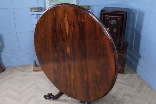GRAND 45FT ANTIQUE EARLY VICTORIAN ROSEWOOD TILT TOP ROUND CENTRE DINING TABLE C1840 - ADDITIONAL PHOTO 18