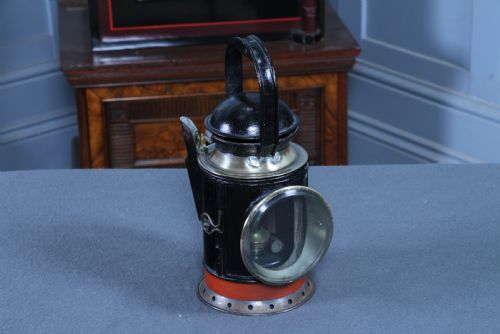Antique Gwr Railway Hand Lantern Inspector's Oil Lamp No. 3343 Tri-colour Lens C1900