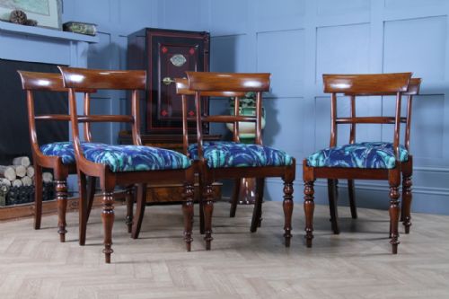 fig 1. Set of 6 Antique Original William IV Mahogany Dining Chairs Late Regency C1835