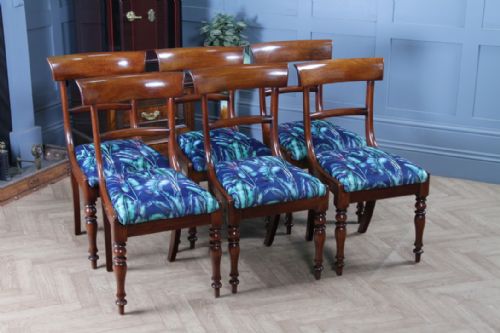 fig 2. Set of 6 Antique Original William IV Mahogany Dining Chairs Late Regency C1835
