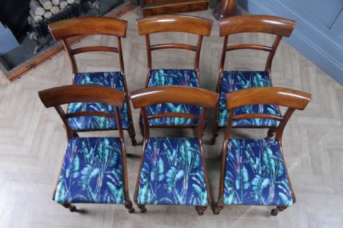 fig 3. Set of 6 Antique Original William IV Mahogany Dining Chairs Late Regency C1835
