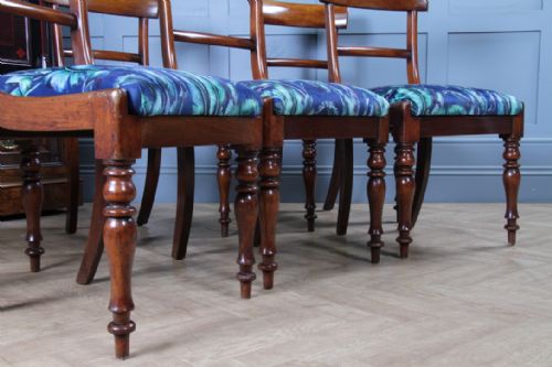 fig 4. Set of 6 Antique Original William IV Mahogany Dining Chairs Late Regency C1835