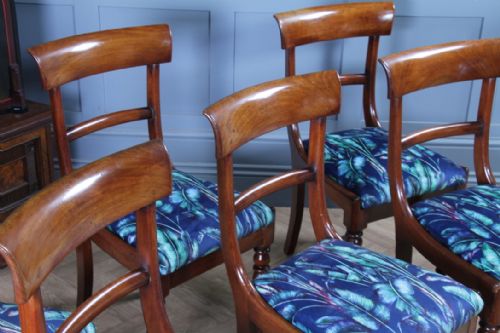 fig 5. Set of 6 Antique Original William IV Mahogany Dining Chairs Late Regency C1835