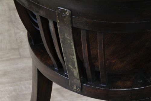 SET OF 4 ANTIQUE EDWARDIAN OAK CAPTAINS CHAIRS SMOKERS BOW DESK ARMCHAIRS C1910 - ADDITIONAL PHOTO 22