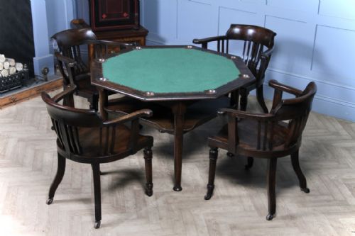 SET OF 4 ANTIQUE EDWARDIAN OAK CAPTAINS CHAIRS SMOKERS BOW DESK ARMCHAIRS C1910 - ADDITIONAL PHOTO 23