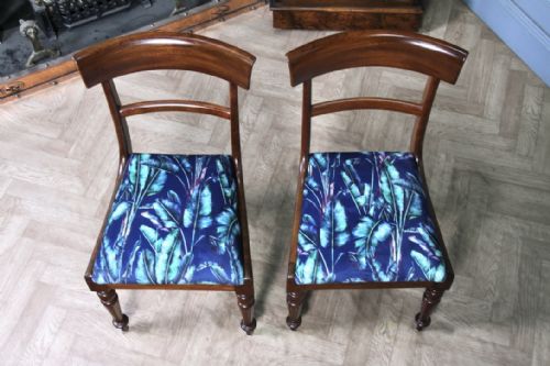 fig 1. Pair of 6 Antique Original William IV Mahogany Dining Chairs Late Regency C1835