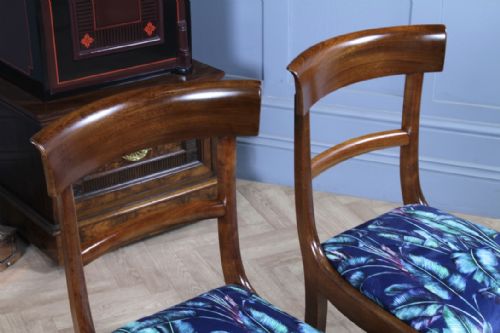 fig 2. Pair of 6 Antique Original William IV Mahogany Dining Chairs Late Regency C1835