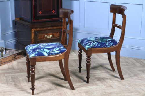 fig 4. Pair of 6 Antique Original William IV Mahogany Dining Chairs Late Regency C1835