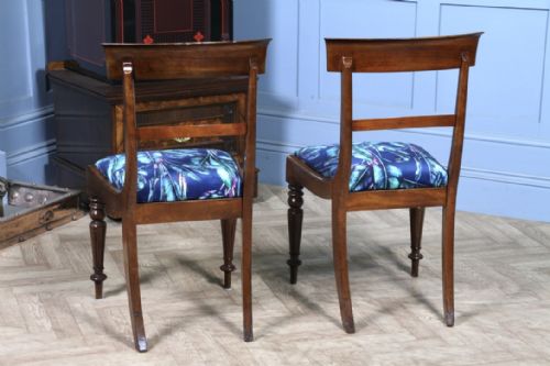 fig 5. Pair of 6 Antique Original William IV Mahogany Dining Chairs Late Regency C1835