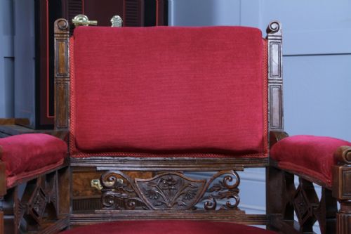 ANTIQUE EDWARDIAN WALNUT CARVED ARMCHAIR OCCASIONAL PARLOUR UPHOLSTERED CHAIR - ADDITIONAL PHOTO 18
