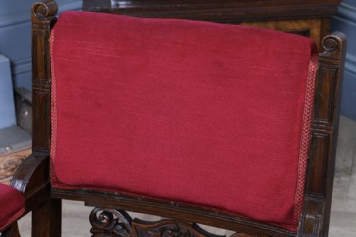 ANTIQUE EDWARDIAN WALNUT CARVED ARMCHAIR OCCASIONAL PARLOUR UPHOLSTERED CHAIR - ADDITIONAL PHOTO 19
