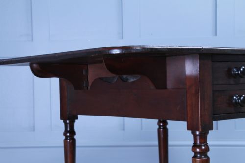 RARE GEORGIAN GEORGE III MAHOGANY SECRETAIRE PEMBROKE WORK TABLE FITTED DRAWER WITH KEY C1790 - ADDITIONAL PHOTO 10