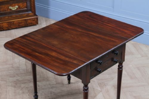 RARE GEORGIAN GEORGE III MAHOGANY SECRETAIRE PEMBROKE WORK TABLE FITTED DRAWER WITH KEY C1790 - ADDITIONAL PHOTO 12