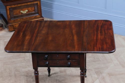 RARE GEORGIAN GEORGE III MAHOGANY SECRETAIRE PEMBROKE WORK TABLE FITTED DRAWER WITH KEY C1790 - ADDITIONAL PHOTO 13