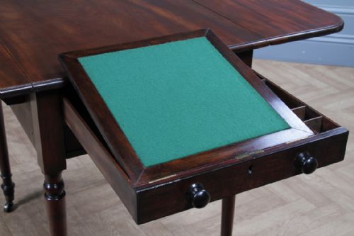 RARE GEORGIAN GEORGE III MAHOGANY SECRETAIRE PEMBROKE WORK TABLE FITTED DRAWER WITH KEY C1790 - ADDITIONAL PHOTO 15