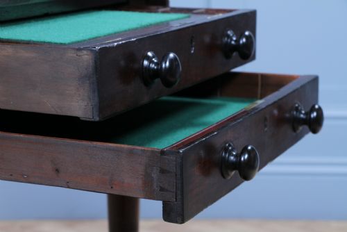 RARE GEORGIAN GEORGE III MAHOGANY SECRETAIRE PEMBROKE WORK TABLE FITTED DRAWER WITH KEY C1790 - ADDITIONAL PHOTO 18