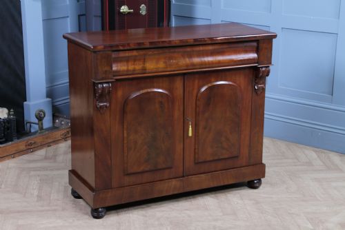 Original Antique Victorian Small 2 Door Flame Mahogany Sideboard Cupboard C1870