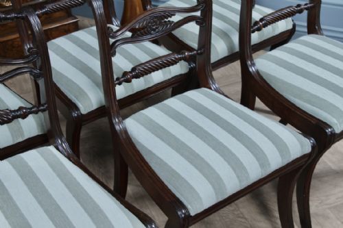 fig 3. Set of 6 Original Regency Antique Double Rope Back Mahogany Dining Chairs C1795