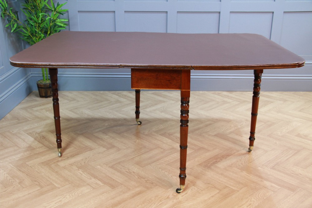 Antique Georgian Solid Flame Grain Mahogany Large Drop Leaf Dining Table C1820 View XIII