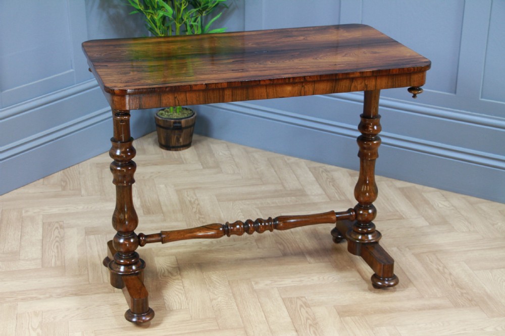 Antique Georgian William IV Rosewood Turned Hall Sofa Side Lamp Plant Table 1830
