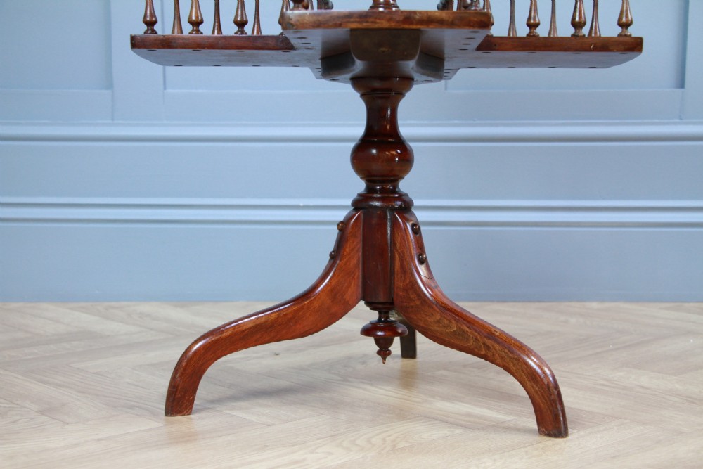 Antique Late Victorian Edwardian Revolving book table, Lazy Waiter Gallery Base C1880 View VIII