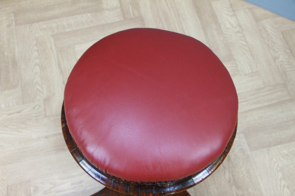 Antique Original Early Victorian Rosewood Revolving Piano Dressing Table Stool C1850 View VIII