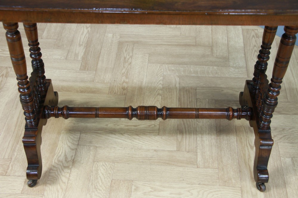 Antique Late Victorian Early Edwardian Walnut Occasional Hall Sofa Lamp Table View V