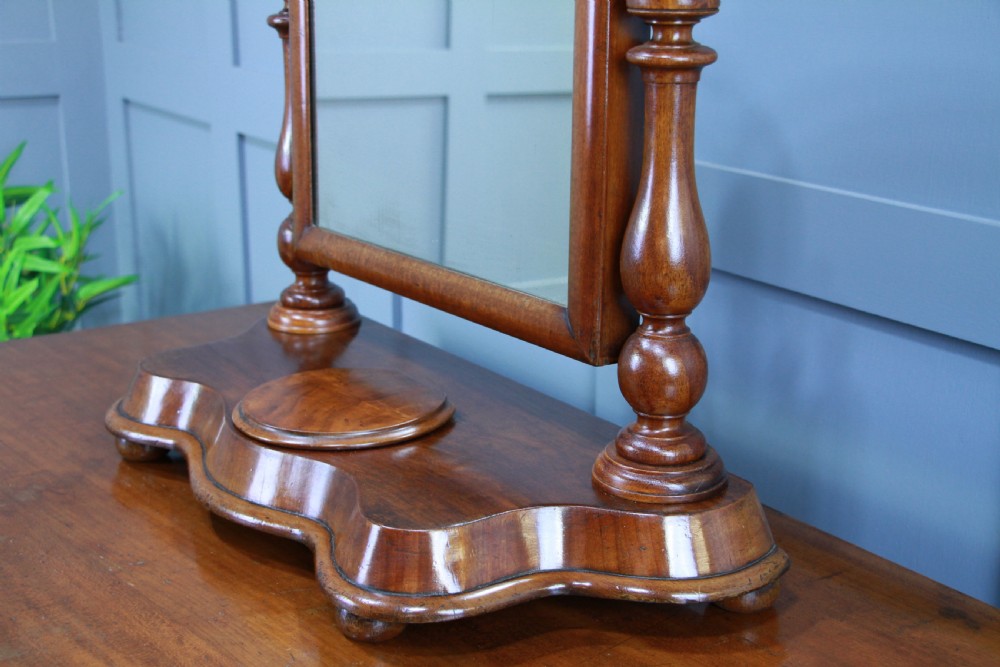 Antique Late Victorian Turned Mahogany Dressing Table Toilet Swing Mirror C1880 View VI