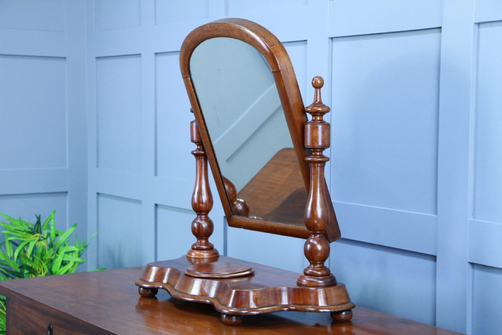 Antique Late Victorian Turned Mahogany Dressing Table Toilet Swing Mirror C1880 View VII