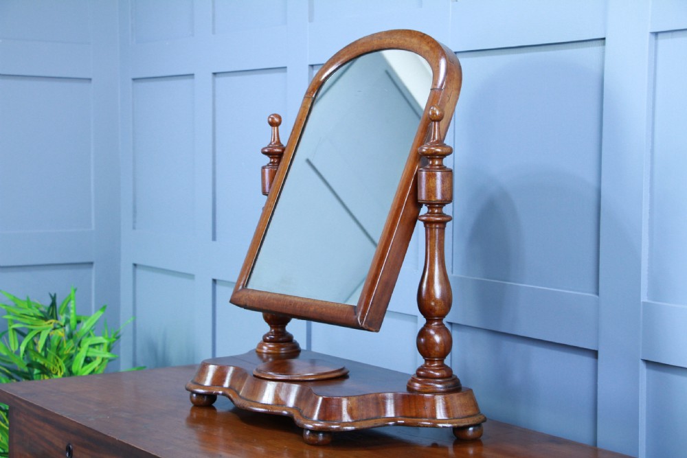 Antique Late Victorian Turned Mahogany Dressing Table Toilet Swing Mirror C1880 View VIII