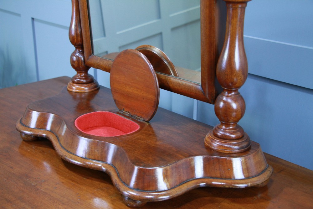 Antique Late Victorian Turned Mahogany Dressing Table Toilet Swing Mirror C1880 View XI