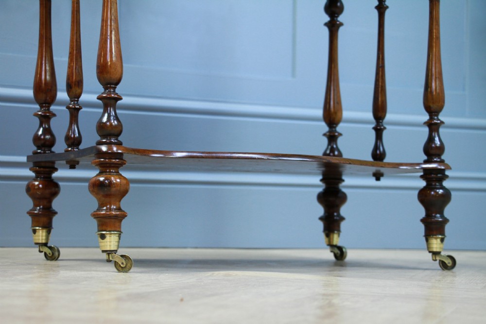 Rare Antique Late Georgian Solid Rosewood Carved 3 Tier What Not Display Shelf View III