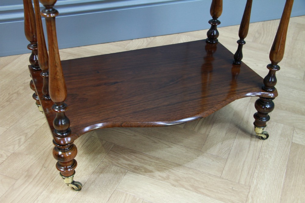 Rare Antique Late Georgian Solid Rosewood Carved 3 Tier What Not Display Shelf View X