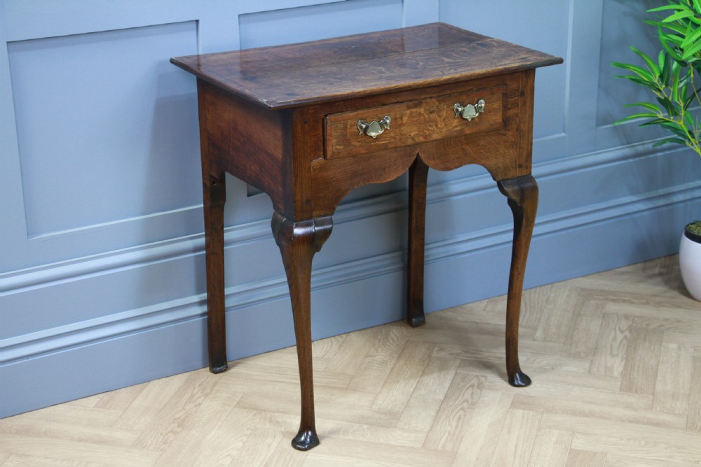 Antique Early Georgian George III Oak Lowboy Side Hall Lamp Table Queen Anne View III