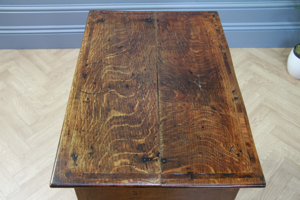 Antique Early Georgian George III Oak Lowboy Side Hall Lamp Table Queen Anne View IX