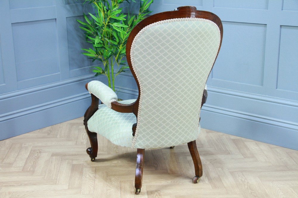 Antique Victorian Walnut Spoon Back Armchair Fireside Gents Chair Cabriole legs View XII