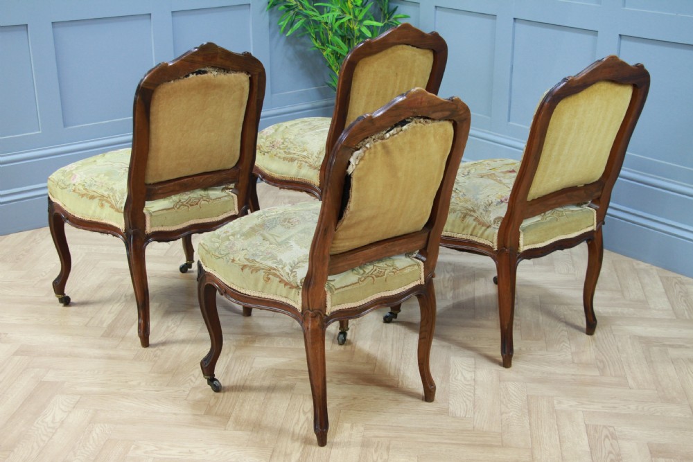 Set of 4 Unrestored Original Louis Philippe I French Rosewood Dining Chairs Museum Display Piece View V