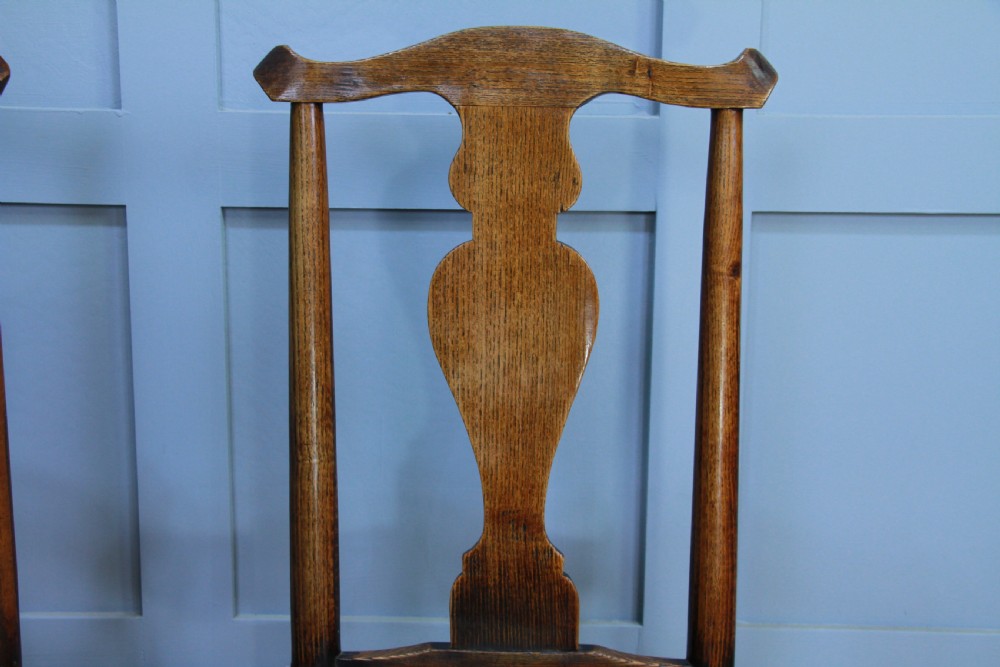 Pair of Antique Georgian Country Primitive Solid Ash Hoof Foot Hall Chairs C1770 View VII