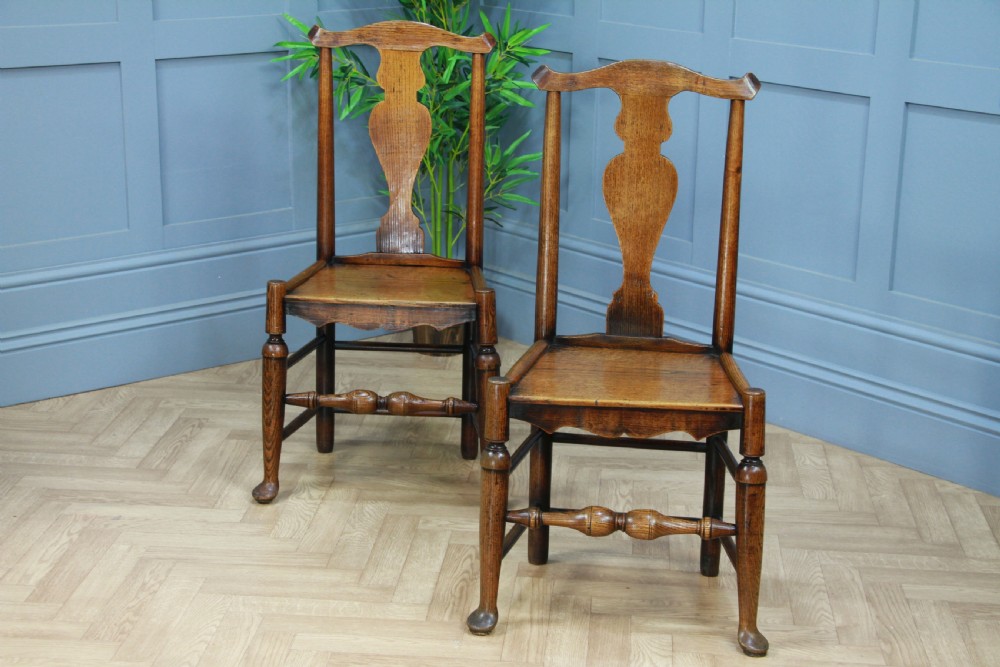 Pair of Antique Georgian Country Primitive Solid Ash Hoof Foot Hall Chairs C1770 View IX