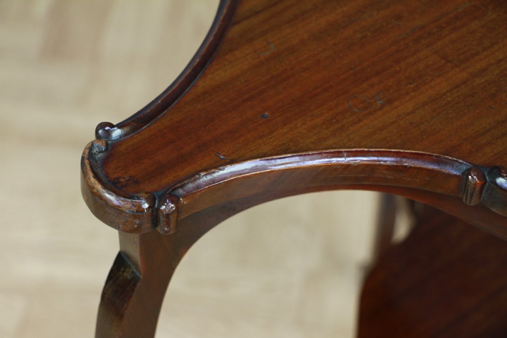 Antique Art Nouveau Edwardian Triangular Mahogany Hall Sofa Corner Lamp Table View VII