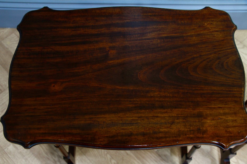 Original Antique Edwardian Solid Mahogany Nest of Three Side Tables C1890 View IX
