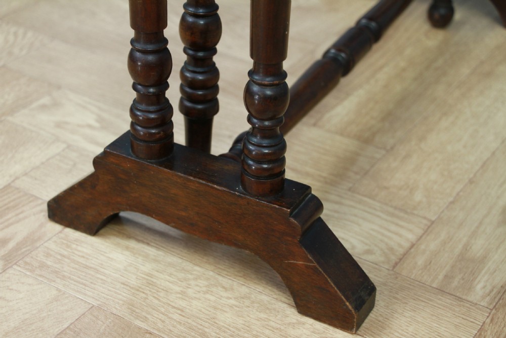Edwardian Inlaid Solid Mahogany Small Drop Leaf Sutherland Occasional Table View VI