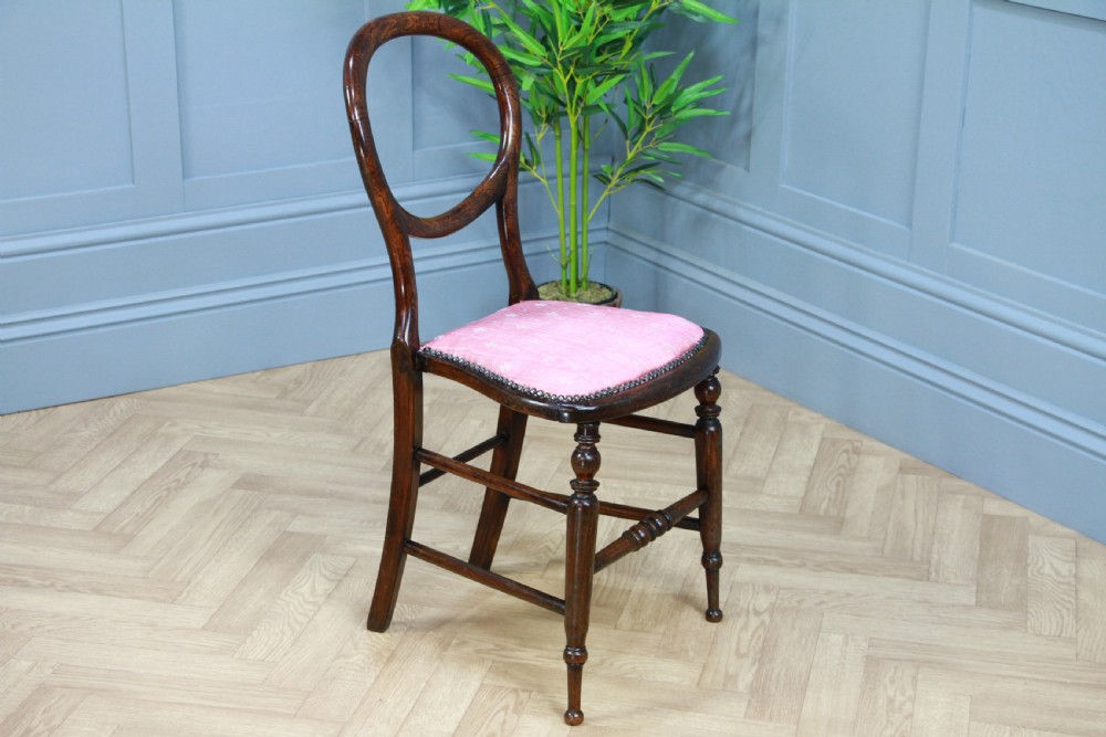 Original Antique Victorian Simulated Rosewood Single Balloon Back Bedroom Chair View III