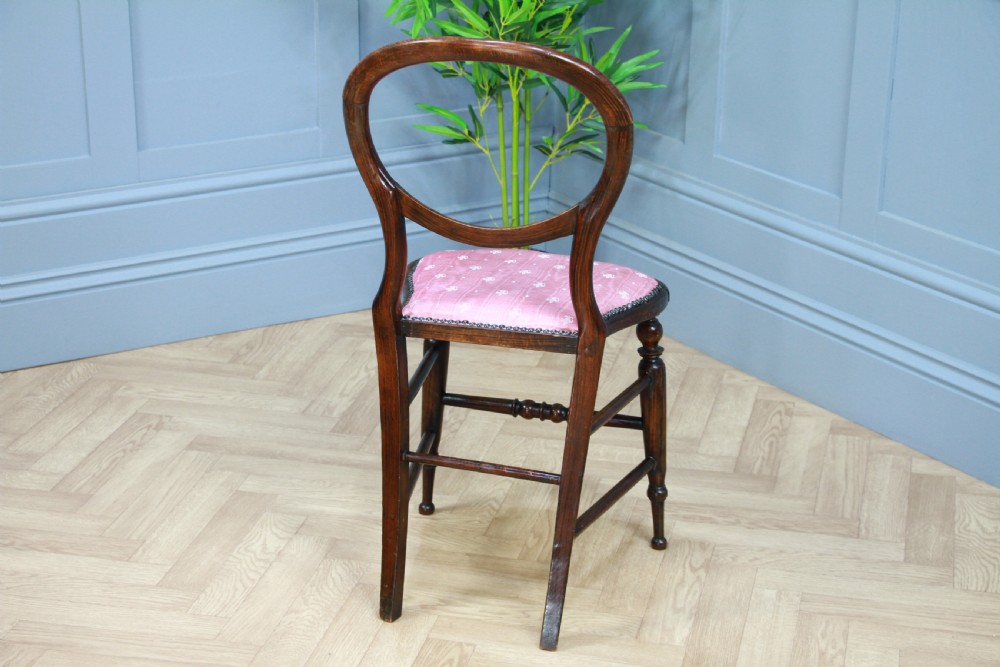 Original Antique Victorian Simulated Rosewood Single Balloon Back Bedroom Chair View IV