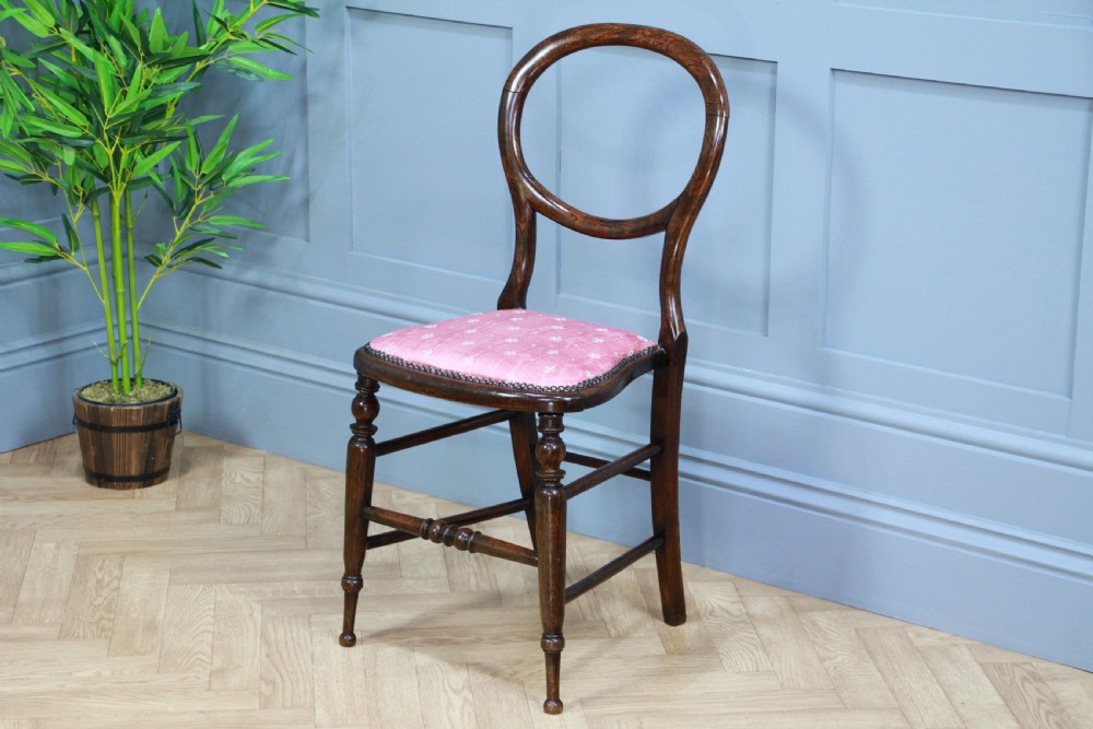 Original Antique Victorian Simulated Rosewood Single Balloon Back Bedroom Chair View V